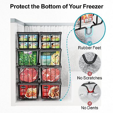 Heavy-Duty Stackable Wire Baskets for 7 Cu.ft Freezer, Rust Resistant, 8 Pack