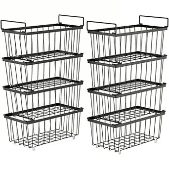 Heavy-Duty Stackable Wire Baskets for 7 Cu.ft Freezer, Rust Resistant, 8 Pack