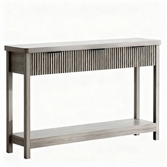 Fluted Console Table with 3 Drawers for Entryway or Living Space