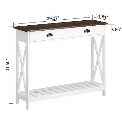 Farmhouse Console Table with Drawer for Entryway and Living Room