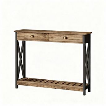 Farmhouse Console Table with Drawer for Entryway and Living Room