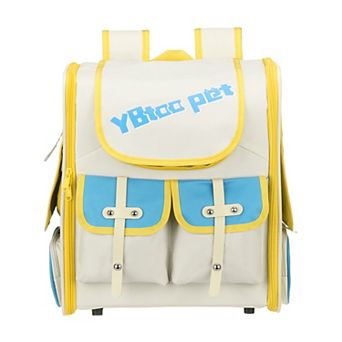 1 pc Pet Backpack Carrier Portable and Ventilated Oxford Cloth, 13.39x11.02x15.35 Inch