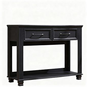 Farmhouse Console Table 2 tier Storage Rustic Wood Vintage Decor