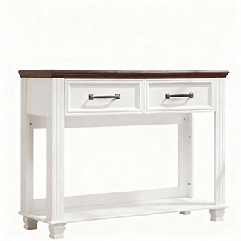 Farmhouse Console Table 2 tier Storage Rustic Wood Vintage Decor