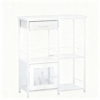 Farmhouse Coffee Bar Cabinet - Multi-Use, Space-Saving, Rustic Design