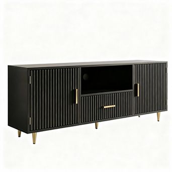 Grooved TV Cabinet 57-Inch Storage Cabinet Suitable for 55-65 Inch TVs