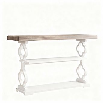 Farmhouse Console Table 55" Long 3 tier Storage