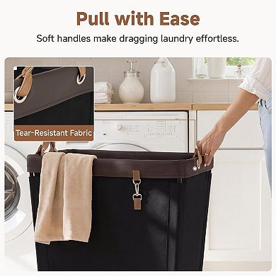 Large Capacity Rolling Laundry Basket with Silent Wheels for Easy Laundry Management