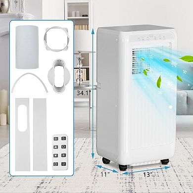 10000 BTU 3-in-1 Portable Air Conditioner, Cools 450 Sq Ft, Ultra Quiet, Remote