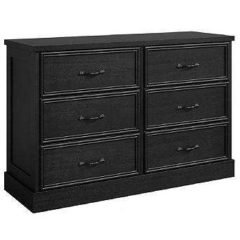 Farmhouse 6 Drawer Dresser, Wide 6 Chest of Drawers Storage with Sturdy Foundation