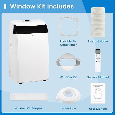 14,000 BTU Portable Air Conditioner, 3-in-1 Cooling, Dehumidifier & Fan for Rooms Up to 750 Sq.Ft