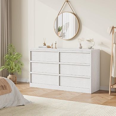 Modern 6-Drawer Chest, Large Storage Organizer for Bedroom Living Room Entryway