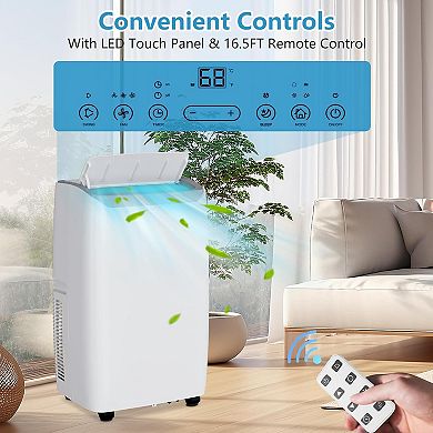 14,000 BTU 4-in-1 Smart Portable Air Conditioner, Cools 750 Sq Ft, Remote, 24H Timer
