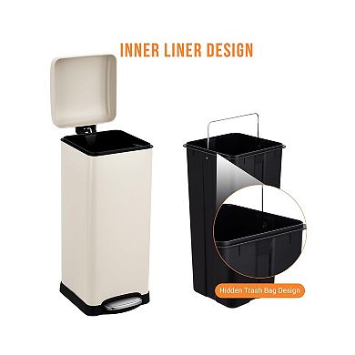 Fingerprint-Proof Stainless Trash Can, 8 Gallon