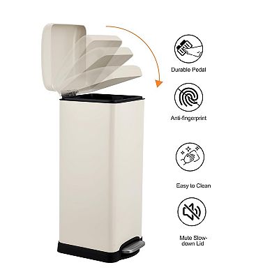 Fingerprint-Proof Stainless Trash Can, 8 Gallon