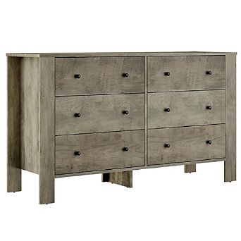 Large 6-Drawer Dresser with Deep Drawers and Metal Knobs