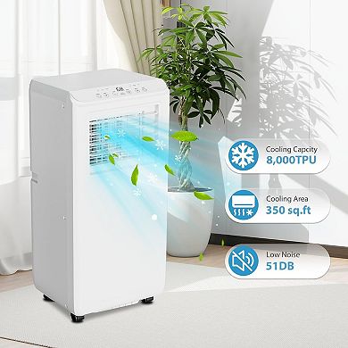 8000 BTU 3-in-1 Portable AC - Cools 350 Sq.Ft, Quiet with Remote