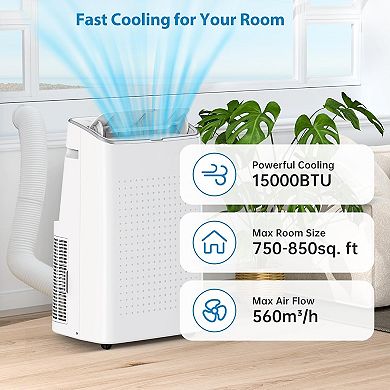 15,000 BTU 3-in-1 Portable AC for Room Up to 750 Sq.Ft