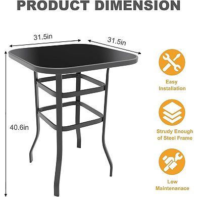 31.5” Square Outdoor Bar Table