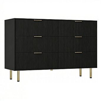 6-Drawer Dresser with Wide Drawers, Modern Wooden Chest of Drawers and Storage