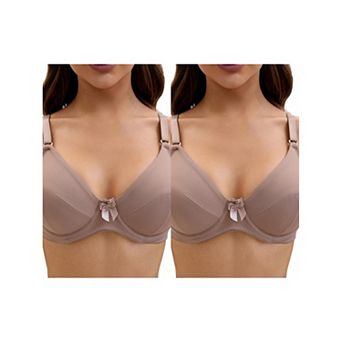 2 Packs Women's V Neck Adjustable Strap Underwire Push Up Bras