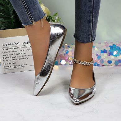 Women's Pointed Toe Ballet Flats - Classic Everyday Comfort Shoes