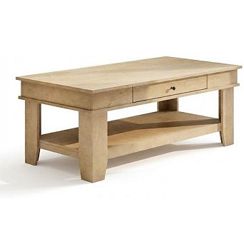 Coffee Table w/Drawer, 47.2" Center Table with Storage Shelf, Rustic Coffee Tables for Living Room