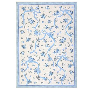 Fashionwu Modern Home Decor Floral & Bows Living Room Stain Resistant Soft Bordered Area Rug