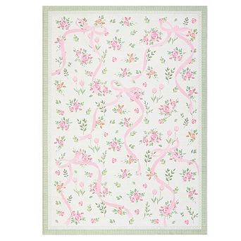 Fashionwu Modern Home Decor Floral & Bows Living Room Stain Resistant Soft Bordered Area Rug