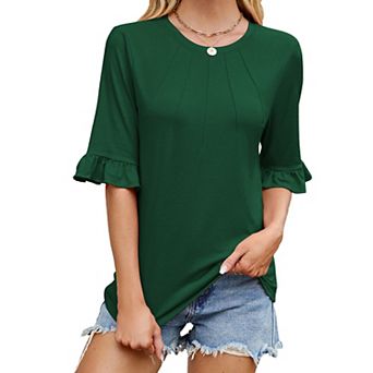 Women Half Sleeve Shirts Business Casual Blouses