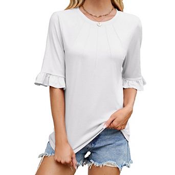Women Half Sleeve Shirts Business Casual Blouses