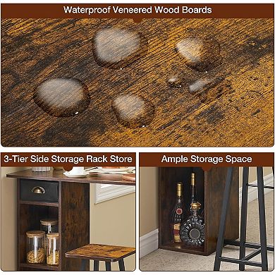 Small Bar Table and Chairs Set for 2