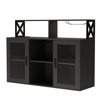 Wine Bar Cabinet with LED Lights