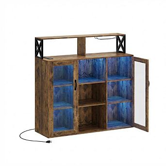 Wine Bar Cabinet with LED Lights