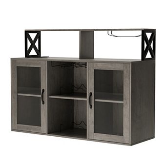 Wine Bar Cabinet with LED Lights