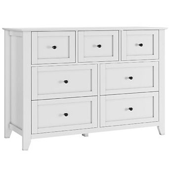 7 Drawer Dresser, Wooden Chest of Drawers for for Office, Storage Cabinet Organizer Drawers