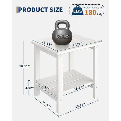 Modern HDPE Plastic Adirondack Chair Set of 2 with Side Table