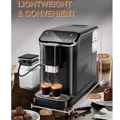 Automatic Espresso Machine W/Milk Frother, Professional Espresso Maker With Grinder, Auto-Cleaning