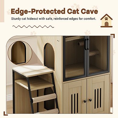 Cat Litter Box Enclosure with Doors