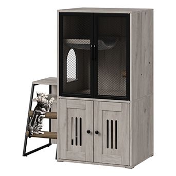 Cat Litter Box Enclosure with Doors