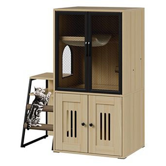 Cat Litter Box Enclosure with Doors