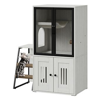Cat Litter Box Enclosure with Doors