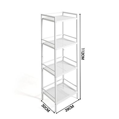 4 Tier Bathroom Shelves, Ladder Shelf for Storage, Space-Saving Shelf Freestanding Home Organizer