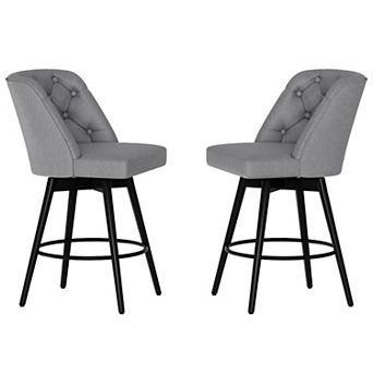 Swivel Bar Stools with Backs, Counter Height Bar Stools Set of 2, Modern Kitchen Island Chairs