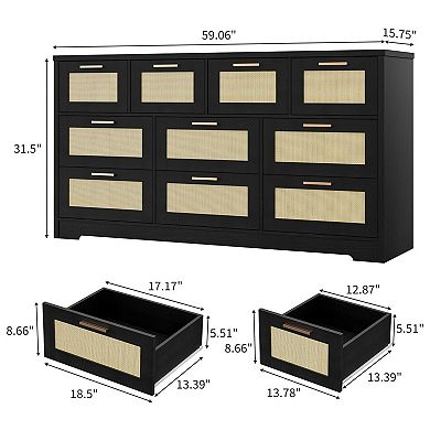 10 Drawers Dresser for Bedroom