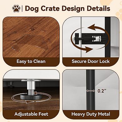 71 in Large Dog Crate Furniture for 2 Dogs