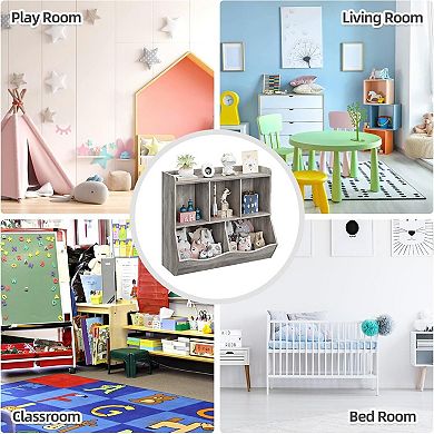 Spacious Multi-Shelf Toy Storage Bookcase