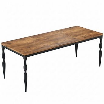 78.8" Modern Dining Table w/Heavy-Duty Metal Legs, Farmhouse Kitchen Table for 6-8 Family