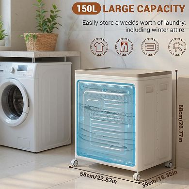 Rolling Laundry Hamper With Lid