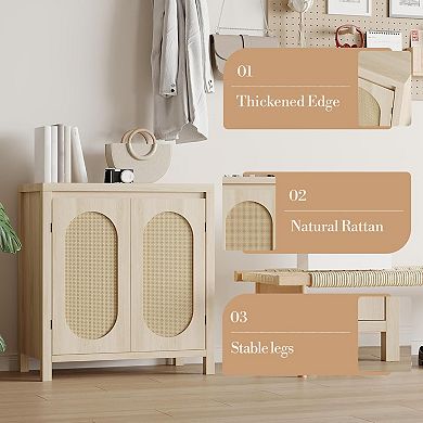 Storage Cabinet with PVC Woven Doors